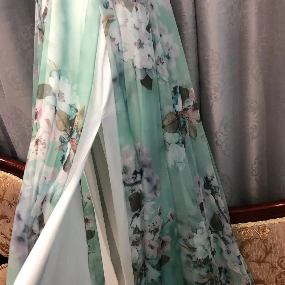 Alyce Sleek Sexy Prom Dress, BACKLESS Size 14, Aline Leg Slit Bridesmaid Formal - Picture 8 of 15